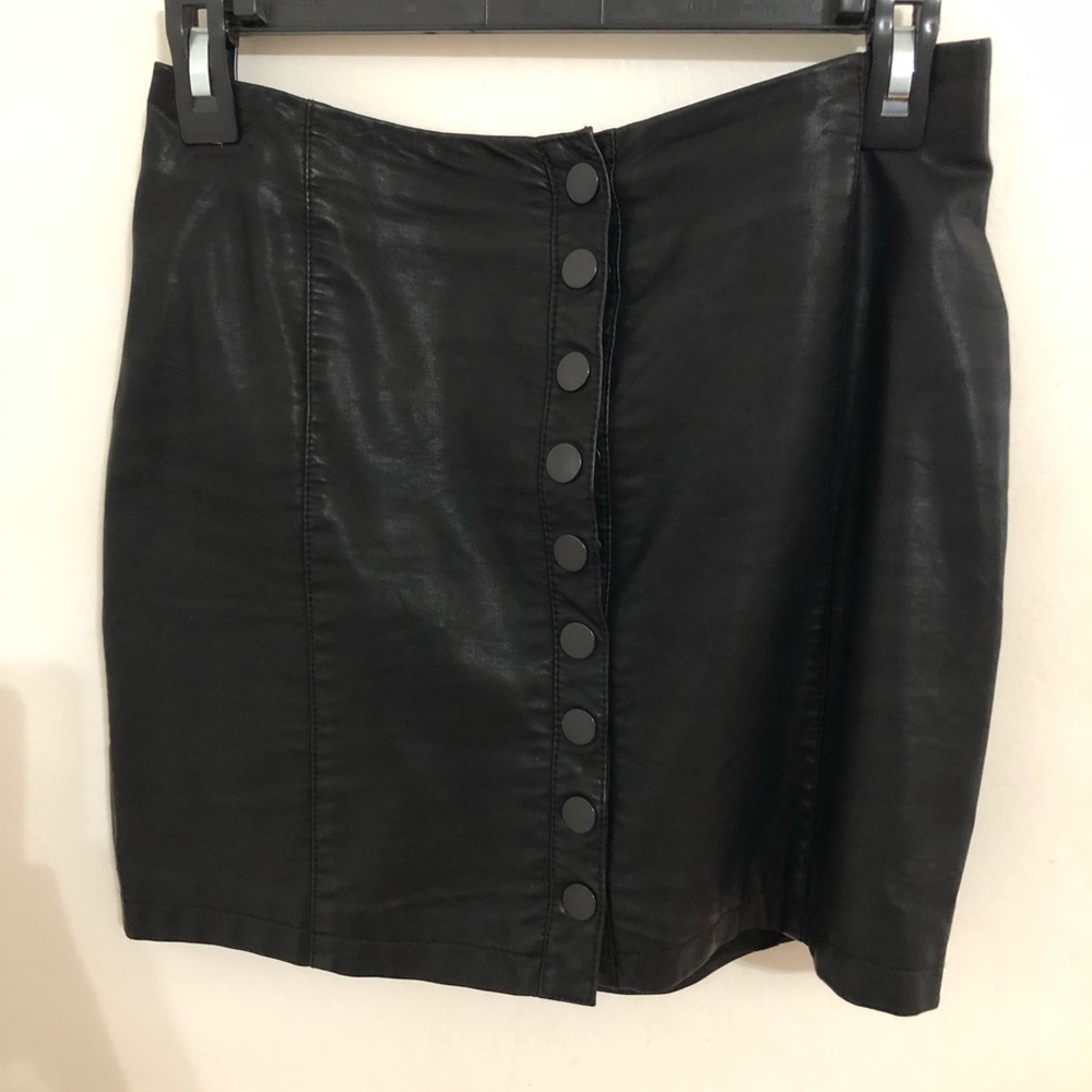 Free People leather mini skirt